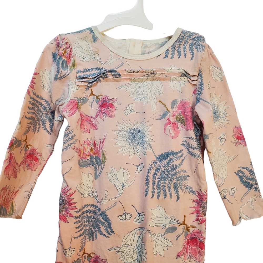 Burt's Bees Organic Cotton‎ Baby Girl Long Sleeve One Piece Size 24M